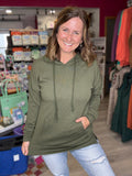 Kacey Ribbed Hoodie in Olive