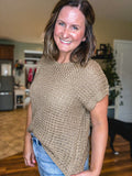 Open Knit Sweater in Taupe