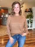 Fall Vibes Dot Sweater in Camel