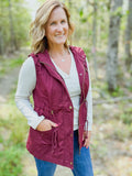 Crisp Fall Vest in Burgundy