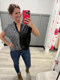 Black Sequin Accent Top