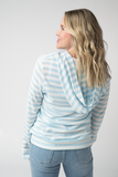 Amelia Striped Hoodie in Sky Blue