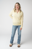 Amelia Striped Hoodie in Lemon