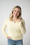 Amelia Striped Hoodie in Lemon