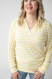 Amelia Striped Hoodie in Lemon
