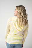 Amelia Striped Hoodie in Lemon