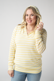 Amelia Striped Hoodie in Lemon
