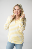 Amelia Striped Hoodie in Lemon