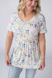 Sarah Ruffle Top in Cottage Floral