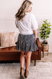 Skort To Settle In Dainty Florals