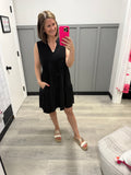 Solid Black Wrinkle Free Gabby Tank Dress