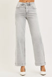 Kinley High Waist Ankle Wide Risen Grey Denim