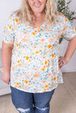 Sarah watercolor floral top