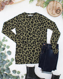 Blair Long Sleeve in Olive Animal Print