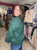 Hunter Green Cozy Mock Neck Pullover