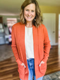 Mini Waffle Cardigan in Maple