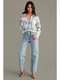 Kendra Shacket in Grey & Blue Plaid