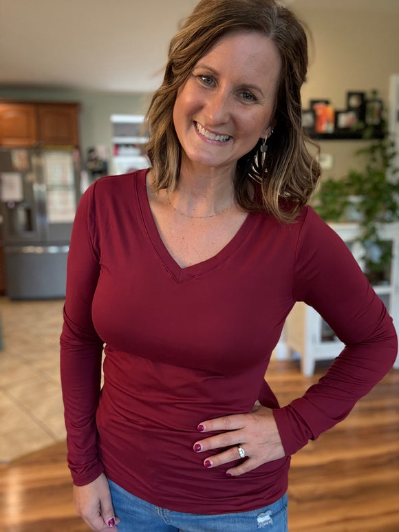 Butter Soft Long Sleeve in Wine
