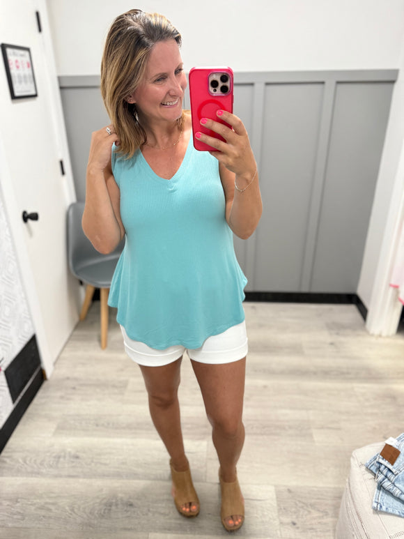 Turquoise Flowy Every Day Tank