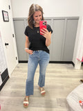 High Rise Kick Flare in Light Denim