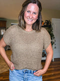 Open Knit Sweater in Taupe