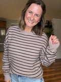 Ely Stripe Sweater in Mocha