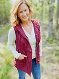 Crisp Fall Vest in Burgundy