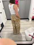 Damask Palazzo Pants in Brown