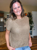 Open Knit Sweater in Taupe