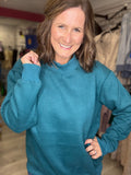Teal Cozy Mock Neck Pullover