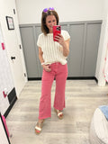 Kamryn Wide Leg Crop in Spicy Pink