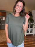 Basic Tunic Tee in Olive