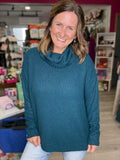 Cowl Neck Sweater in Rich Teal