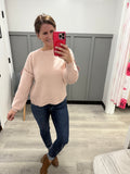 Pretty in Pink Bow Accent Sweater
