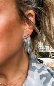 Vegas Fringe Earrings in Silver