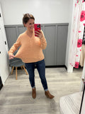 Henley Ruffle Sweater in Creamsicle