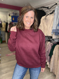 Merlot Cozy Mock Neck Pullover