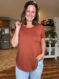 Basic Tunic Tee in Hazelnut