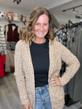 Popcorn Cardigan in Taupe