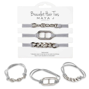 Bracelet Hair Ties in Chain Silver