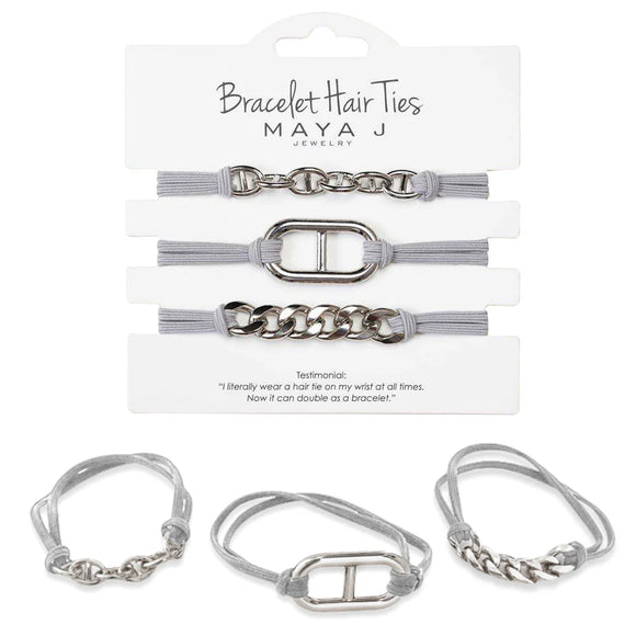 Bracelet Hair Ties in Chain Silver