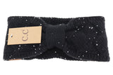 Black Sequin Brioche Cable Knit C.C Headband