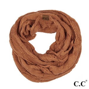 Rust CC Infinity Cable Scarf
