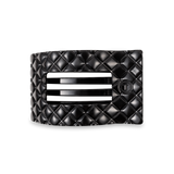Jet Black Quilted Teleties Medium Flat Rectangle Hair Clip