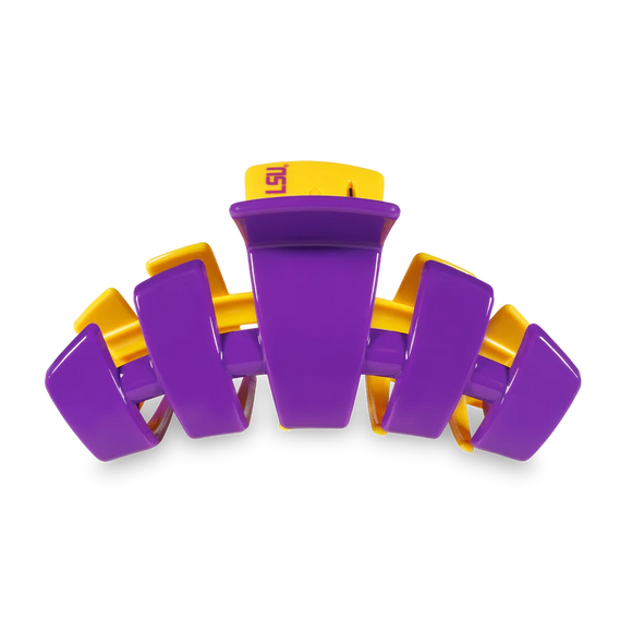 Game Day Purple Yellow Teleties Large Hair Clip