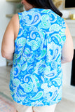 Lizzy Tank Top in Blue Mix Paisley
