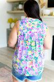 Lizzy Tank Top in Teal and Purple Pineapple