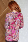 Lizzy Top in Magenta and Wine Paisley