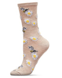 Daisy Bees Bamboo Crew Oatmeal