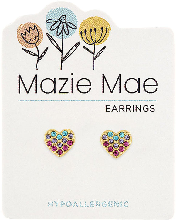Dainty Colorful Heart Hypoallergenic Studs